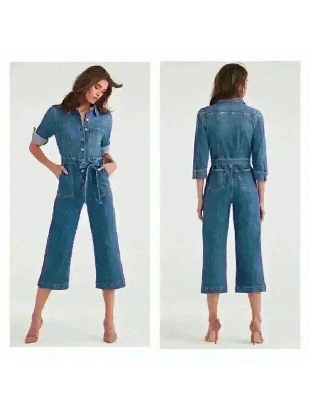 7 For All Mankind Luxe Cropped Playsuit